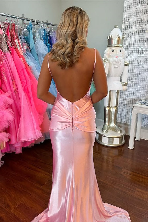 Sweetheart Backless Mermaid Satin Beaded Bow Party Prom Dress