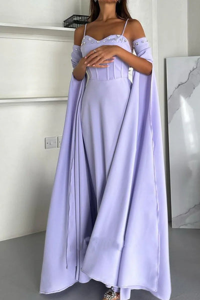 Sweetheart Sleeveless A-Line Empire Satin Party Prom Dress