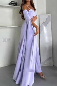 Sweetheart Sleeveless A-Line Empire Satin Party Prom Dress