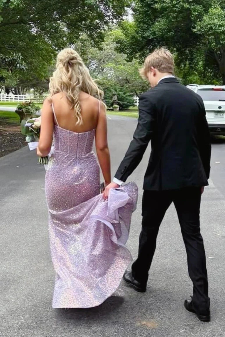 Sweetheart Sleeveless Empire Sequin Mermaid Party Prom Dress