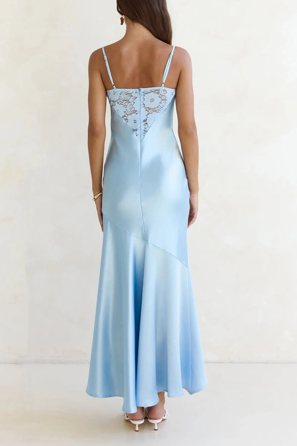 Sweetheart Sleeveless Lace And Satin A-Line Party Prom Dress