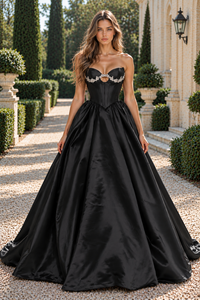 Sweetheart Strapless A-Line Empire Corset Modest Satin Homecoming Dress