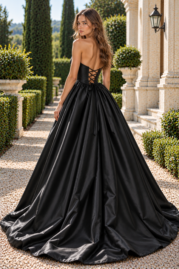 Sweetheart Strapless A-Line Empire Corset Modest Satin Homecoming Dress