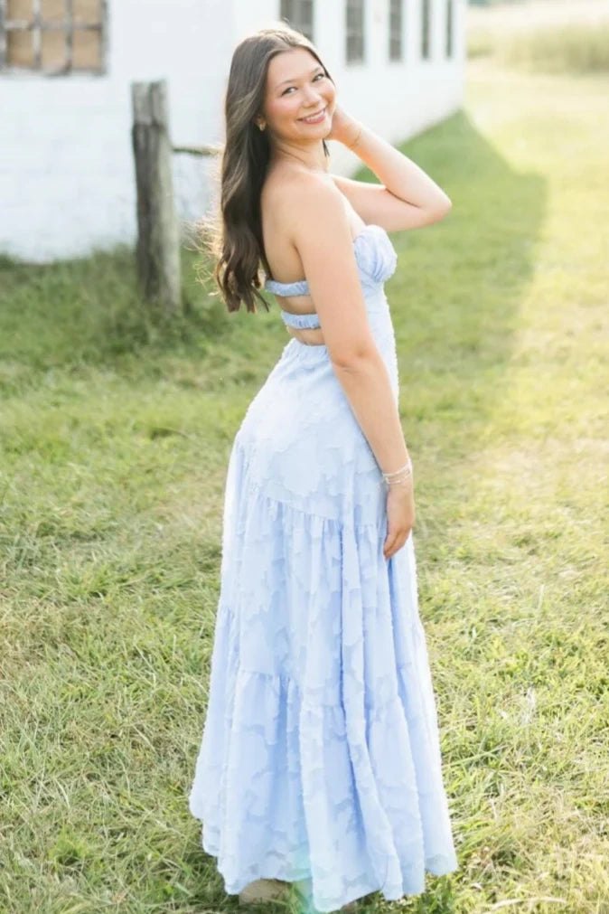 Sweetheart Strapless A-Line Floral Party Prom Dress