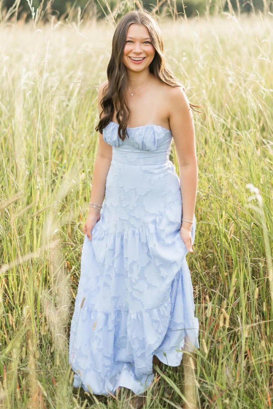 Sweetheart Strapless A-Line Floral Party Prom Dress