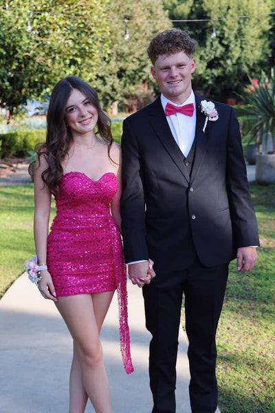 Sweetheart Strapless Bodycon Sequin Mini Party Homecoming Dress