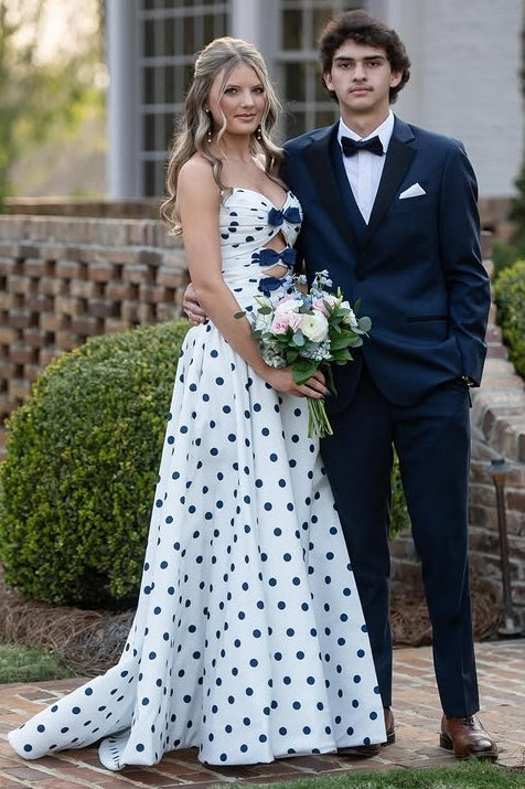 Sweetheart Strapless Empire A-Line Party Prom Dress With Train