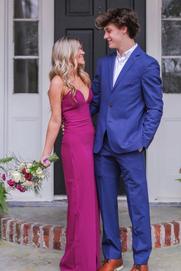 Sweetheart Strapless Fitted Empire Satin Party Prom Dress With Slit 