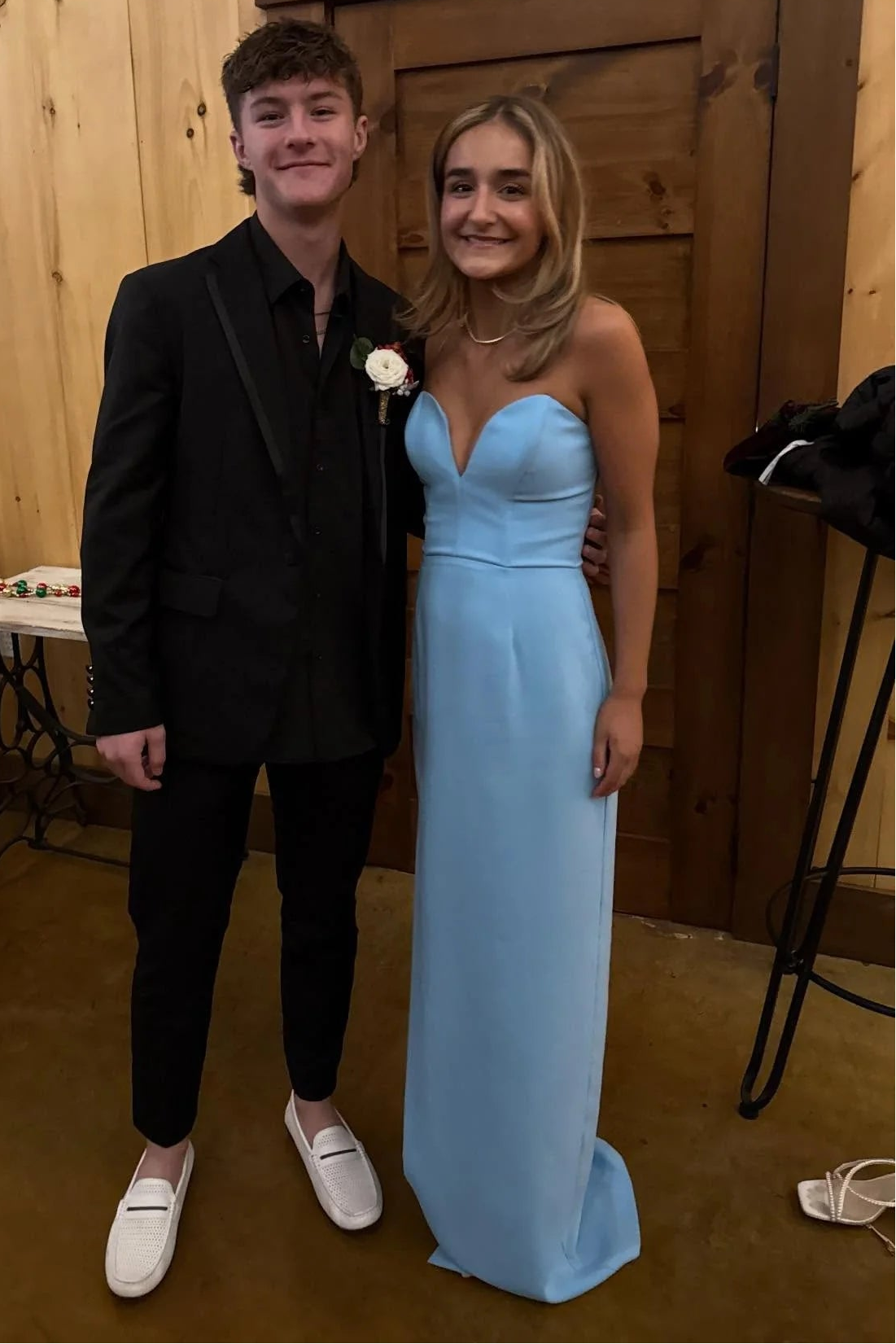 Sweetheart Strapless Fitted Empire Satin Party Prom Dress With Slit 