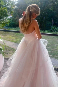 Sweetheart Strapless Satin And Tulle Tiered Party Prom Dress