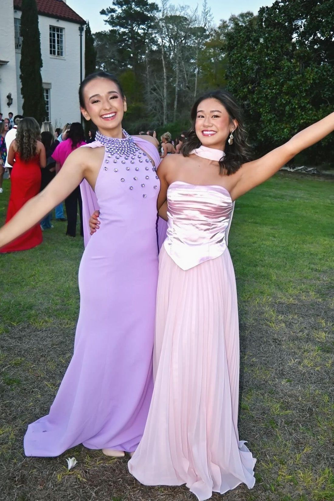 Sweetheart Strapless Two Tone A-Line Pleated Party Prom Dress