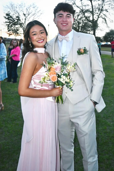 Sweetheart Strapless Two Tone A-Line Pleated Party Prom Dress