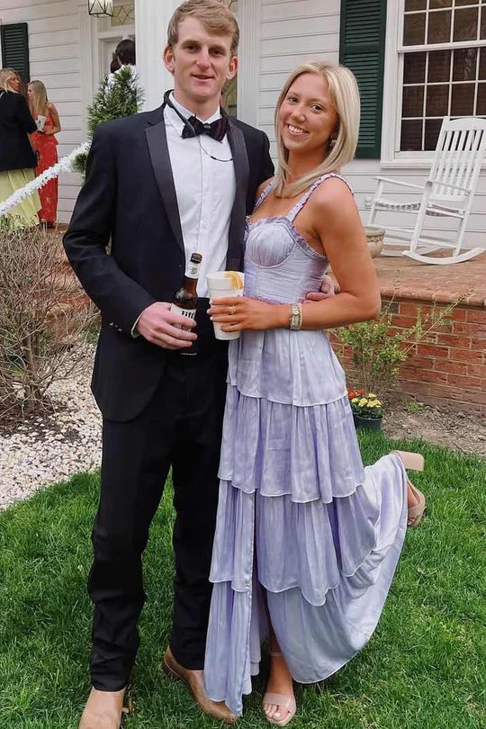 Sweetheart Straps A-Line Empire Tiered Party Prom Dress