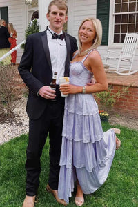Sweetheart Straps A-Line Empire Tiered Party Prom Dress