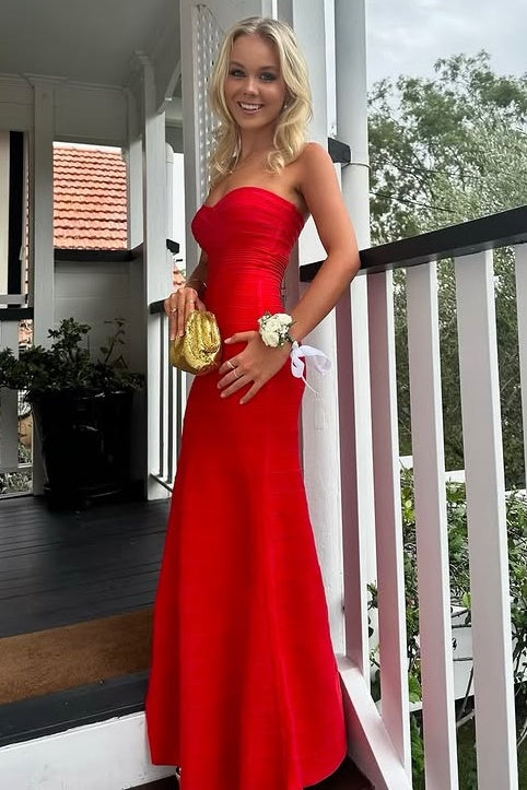 Sweetheart Sleeveless Empire Mermaid Satin Party Prom Dress