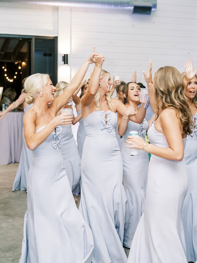 Trumpet Satin Strapless Empire Bridesmaid Dress With Bows