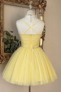 Tulle A-Line Floral Appliques Sleeveless Empire Homecoming Dress