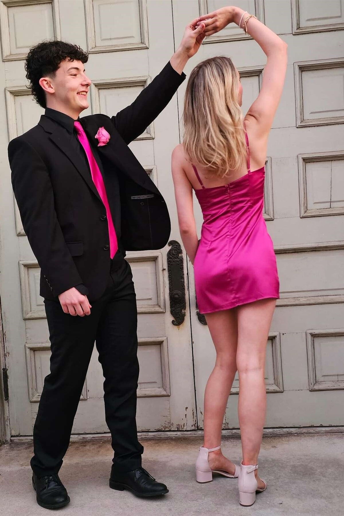 V-Neck Sleeveless Satin Fitted Short Party Homecoming Dress