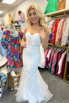 Sweetheart Mermaid Long Prom Dress with Lace Appliques