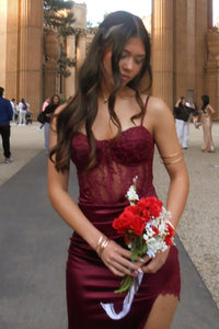 Win Red Sweetheart Spaghetti Straps Two Tone Tight Homecoming Dress