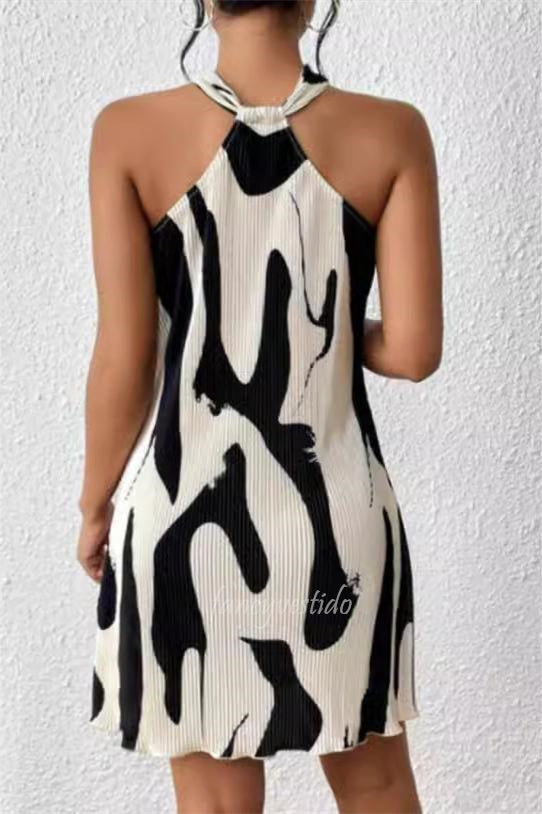 Chic Halter Sheath Short Summer Dress Beach Dress