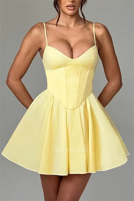 Spaghetti Straps A-Line Summer Dress Homecoming Dress