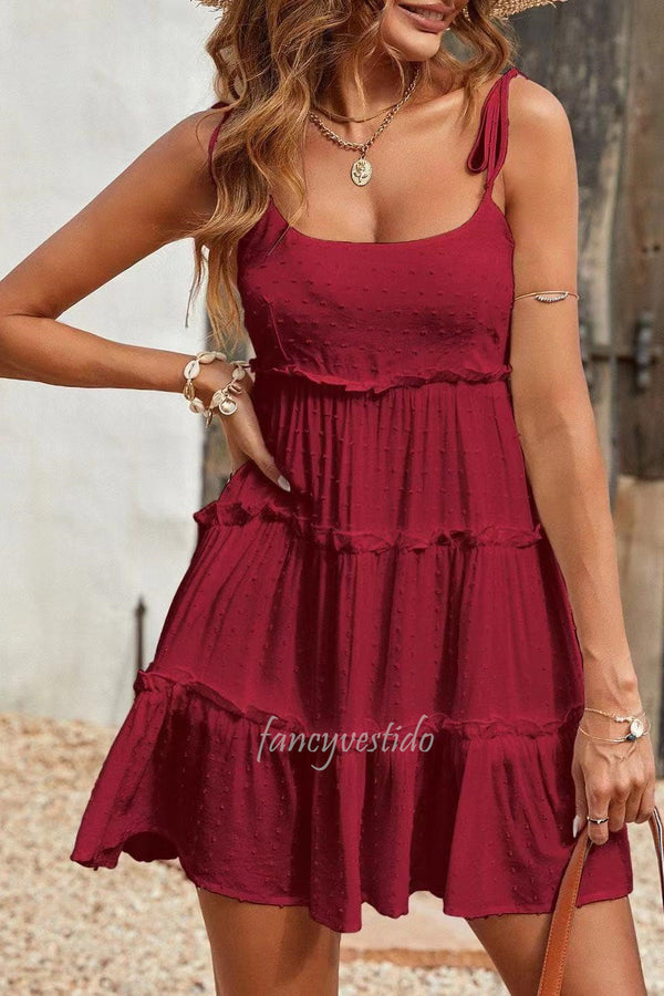 Bow Tie Straps White A-Line Summer Dress Beach Dress