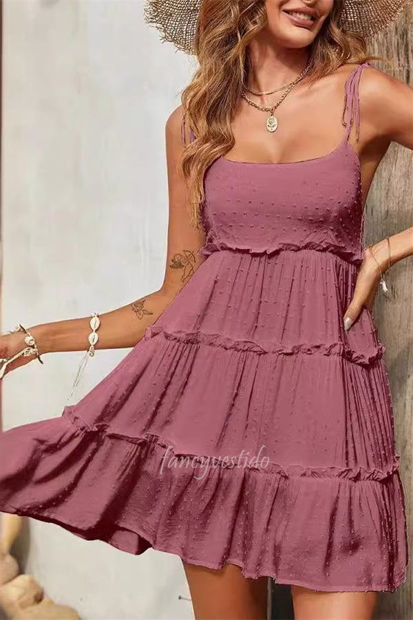 Bow Tie Straps White A-Line Summer Dress Beach Dress