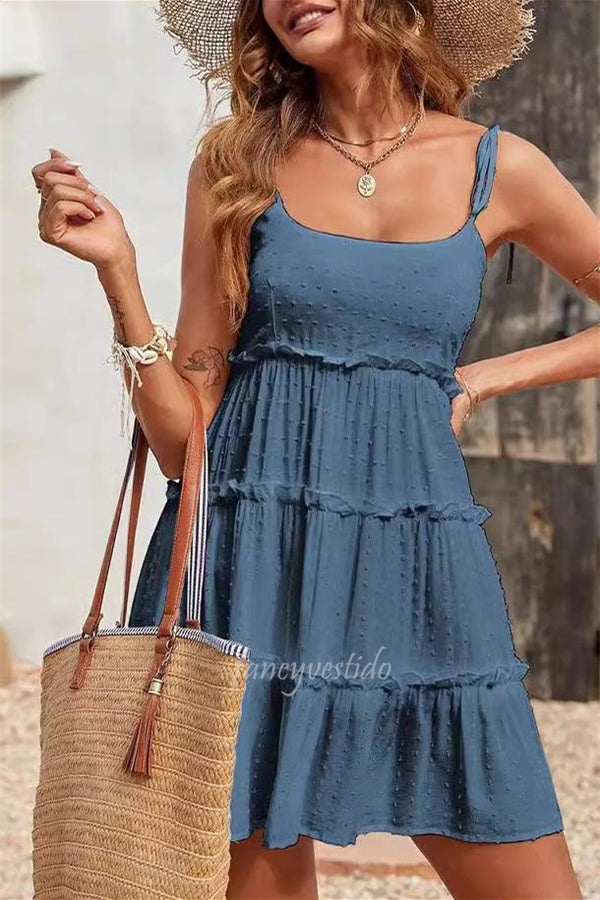 Bow Tie Straps White A-Line Summer Dress Beach Dress
