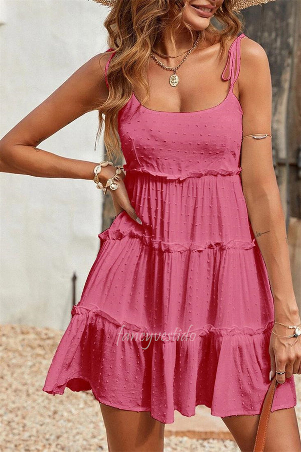 Bow Tie Straps White A-Line Summer Dress Beach Dress