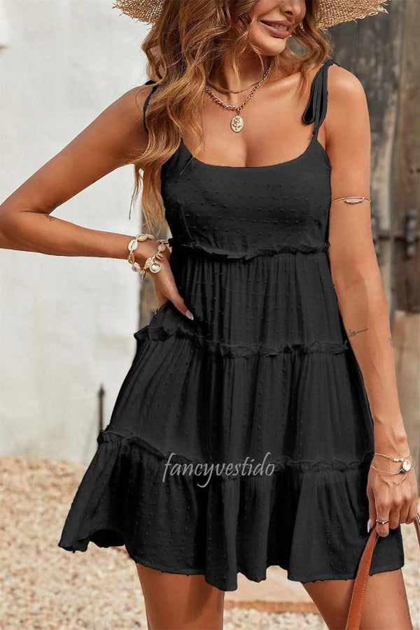 Bow Tie Straps White A-Line Summer Dress Beach Dress