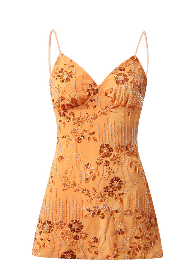 Spaghetti Straps V-Neck Beaded Tight Short Homecoming Dress
