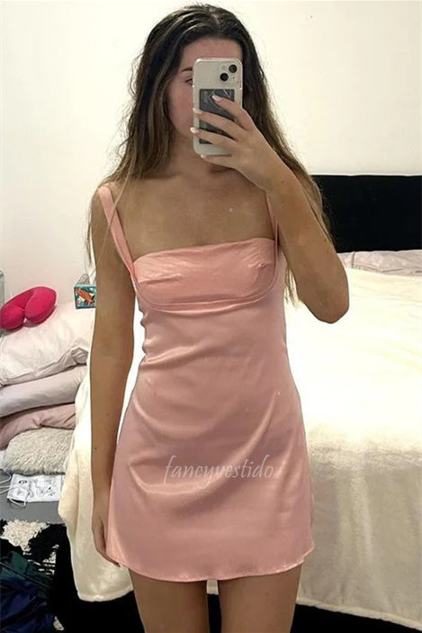 Straps Corset A-Line Short Party Homecoming Dress