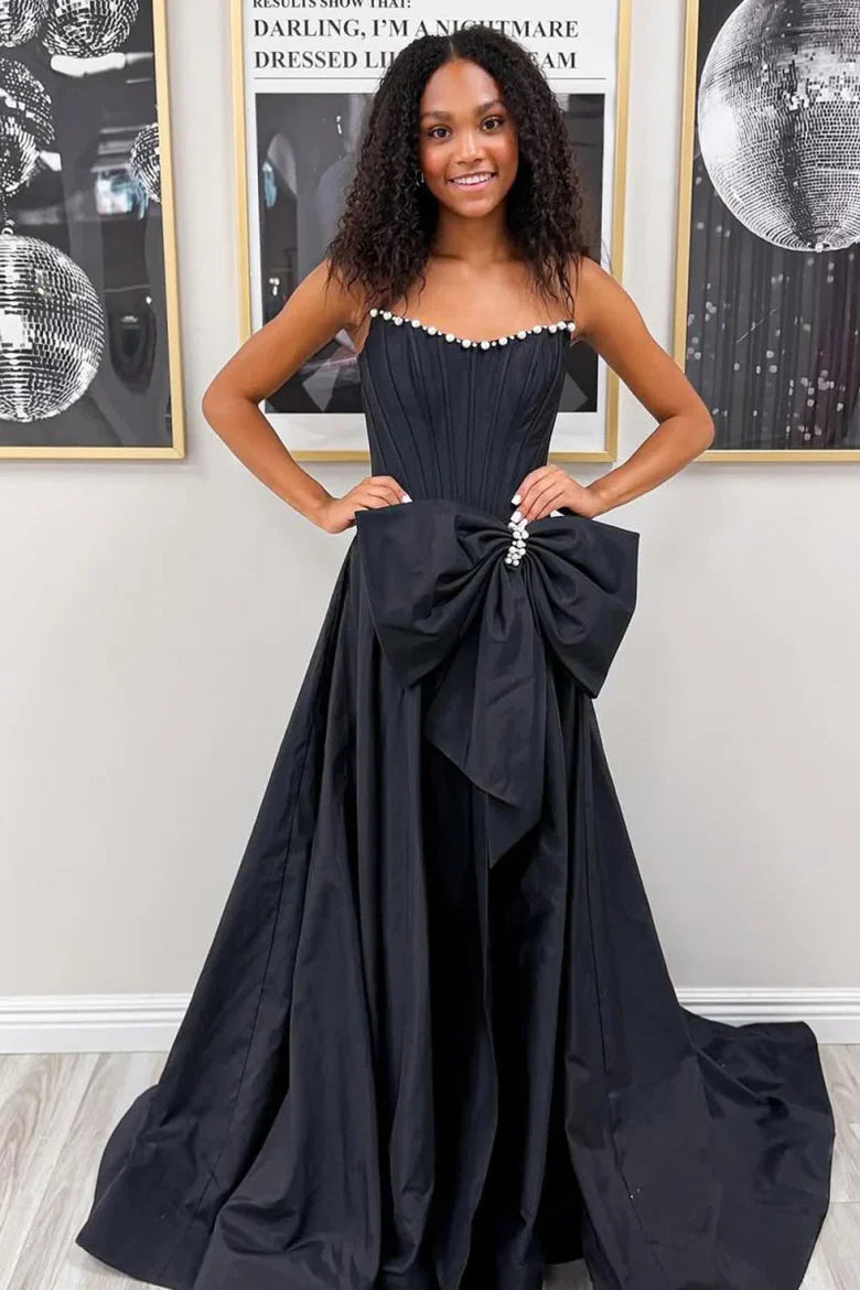 Scoop Neck Pink Taffeta Slit A-Line Prom Dress with Pearl FancyVestido Scoop Neck Pink Taffeta Slit A-Line Prom Dress with Pearl FancyVestido