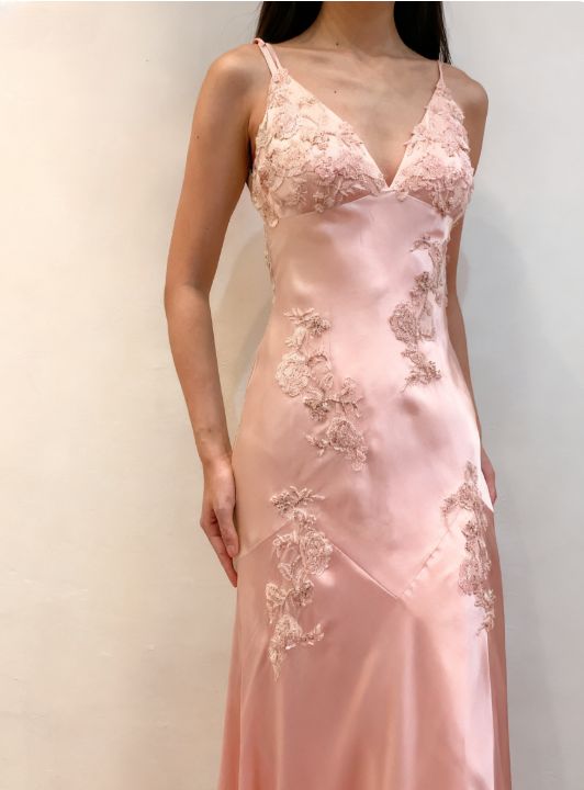 Green V-Neck Appliques Satin Mermaid Party Dress with Open Back