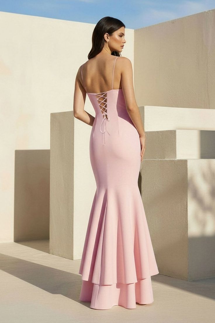 Spaghetti Straps Mermaid Satin Boat Neckline Party Prom Dress