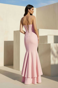 Spaghetti Straps Mermaid Satin Boat Neckline Party Prom Dress