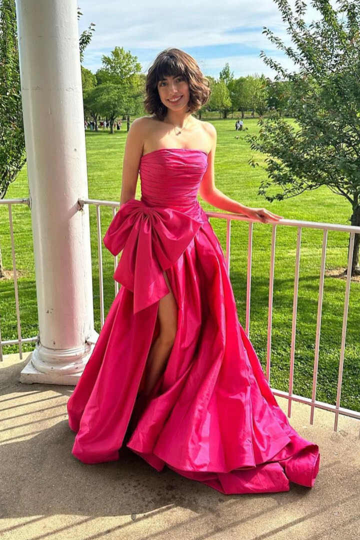 Gorgeous Lake Blue Strapless Sash Satin Long Prom Dress Evening Dress cc5436 main image 0