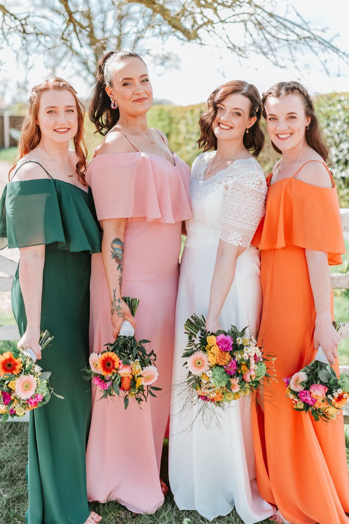 V-Neck Cold Shoulder Chiffon Long Bridesmaid Dress FancyVestido V-Neck Cold Shoulder Chiffon Long Bridesmaid Dress FancyVestido