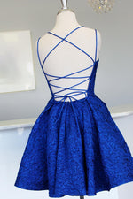 Straps Royal Blue A-Line Short Party Dress