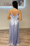 A-Line Straps Dusty Rose Satin Long Bridesmaid Dress