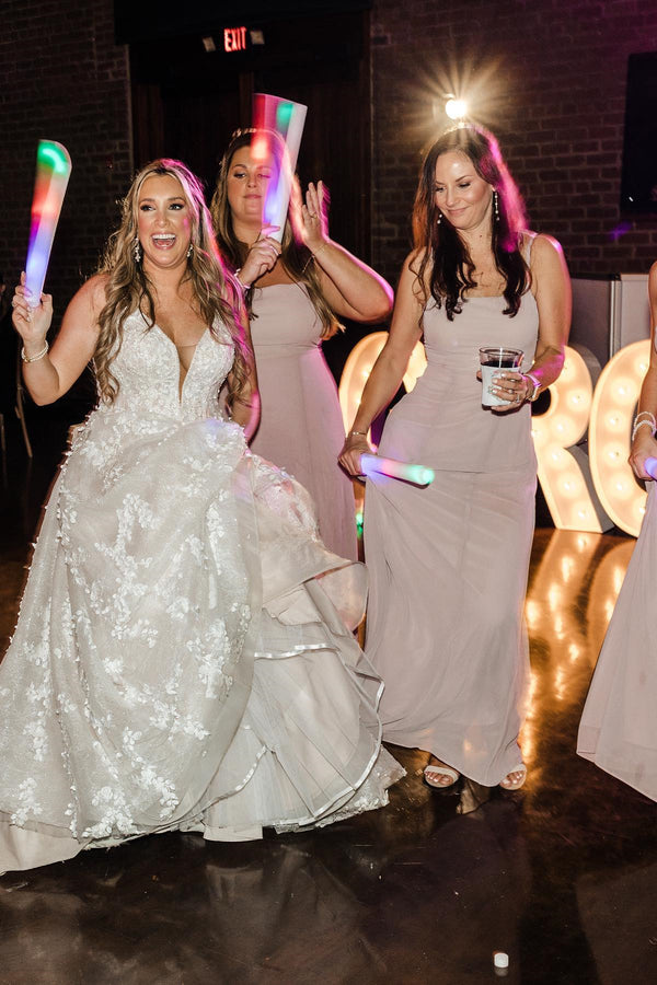 Tie Back Blush Pink A-Line Long Bridesmaid Dress