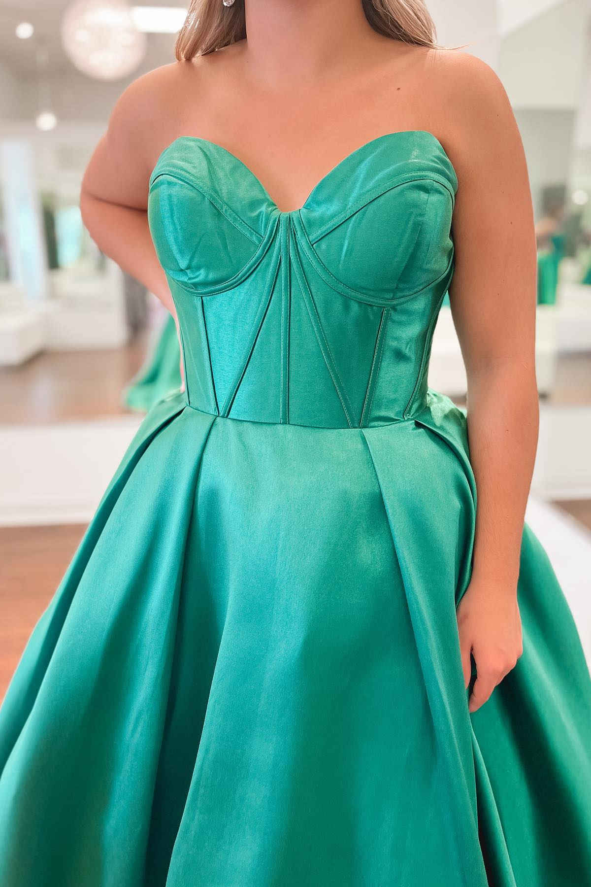 Sweetheart Barbie Pink Corset A-Line Prom Dress with Pockets FancyVestido Sweetheart Barbie Pink Corset A-Line Prom Dress with Pockets FancyVestido