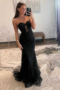 Sweetheart Periwinkle Keyhole Mermaid Prom Dress with Appliques
