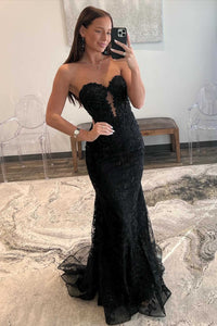 Sweetheart Periwinkle Keyhole Mermaid Prom Dress with Appliques
