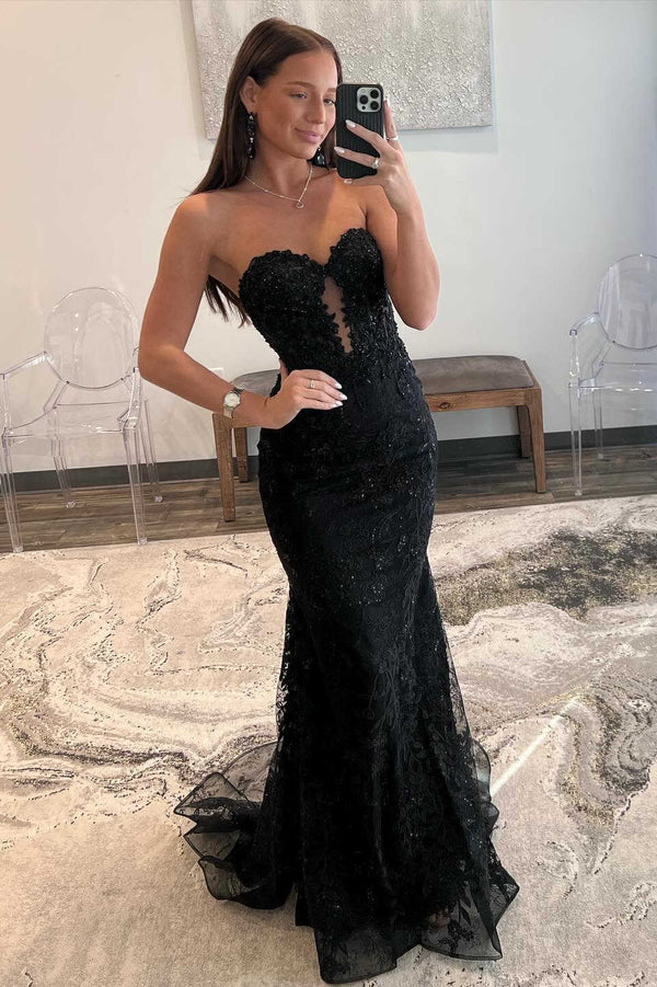 Sweetheart Periwinkle Keyhole Mermaid Prom Dress with Appliques
