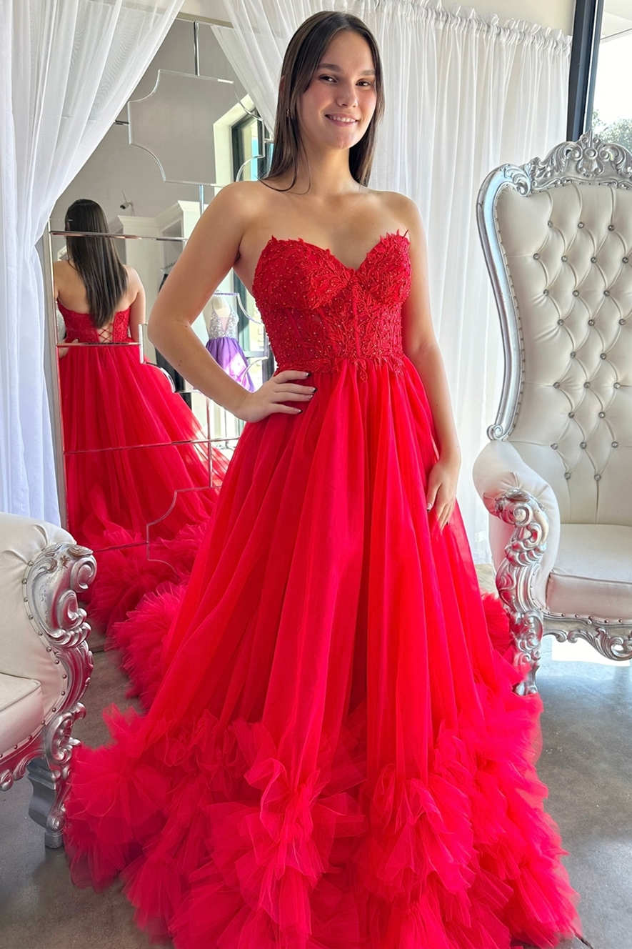 chinese dress ladies Chic A-line One Shoulder Red Long Prom Dresses Elegant Sequins Evening  Dress sew0219 main image 1