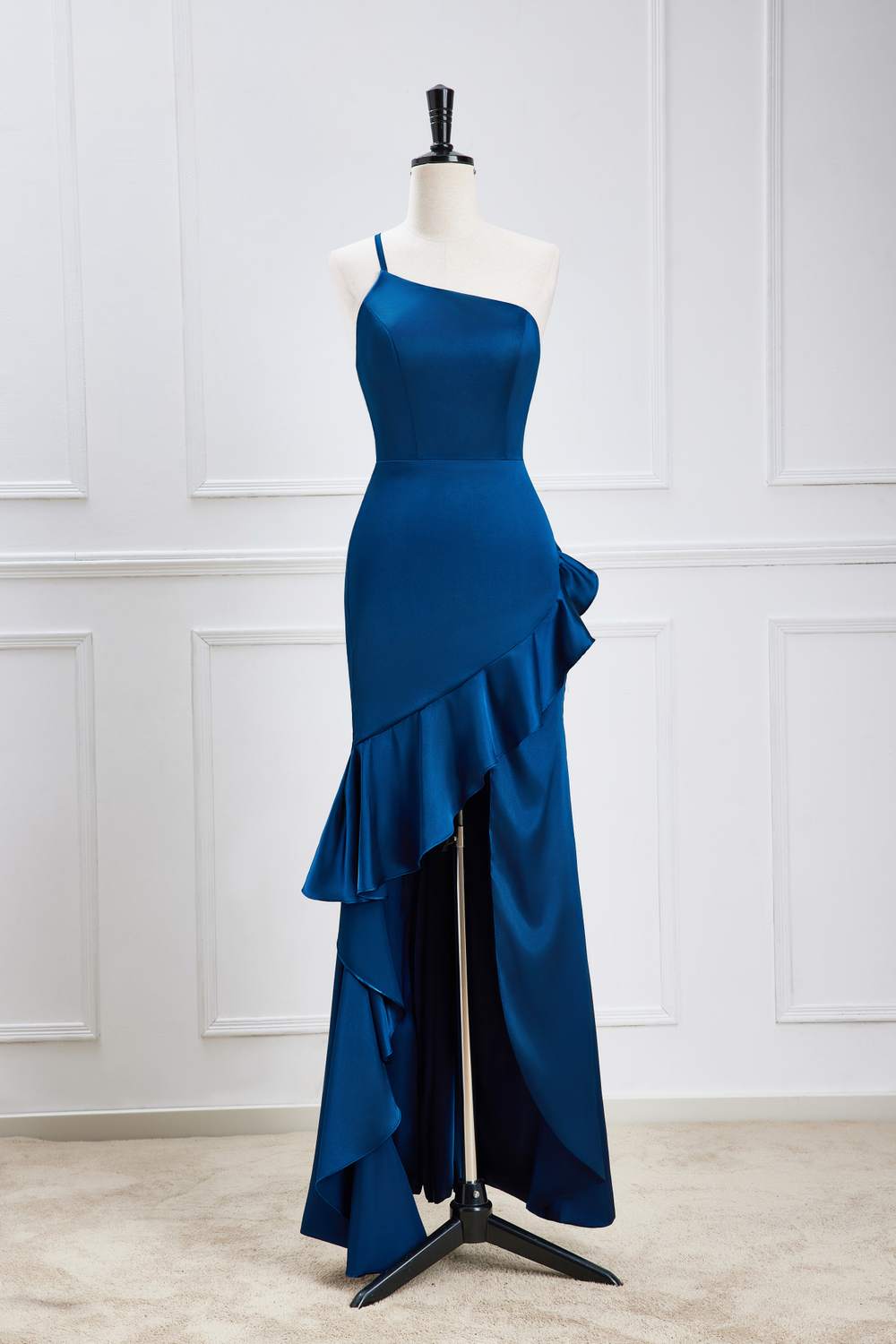 chinese dress ladies Sweetheart Off The Shoulder Long Satin Ruffles Mermaid Evening Dresses