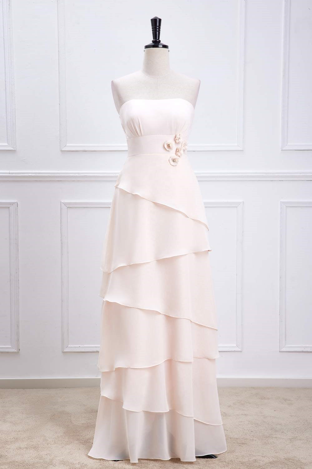 white christmas dresses Anthericum in Blush ~ Layered chiffon wedding dress – Larimeloom main image 0
