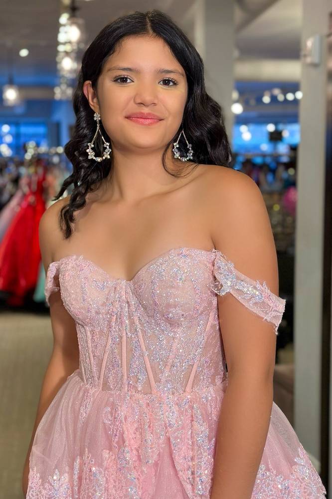 Hot Pink Corset Tiered Layers Long Dress